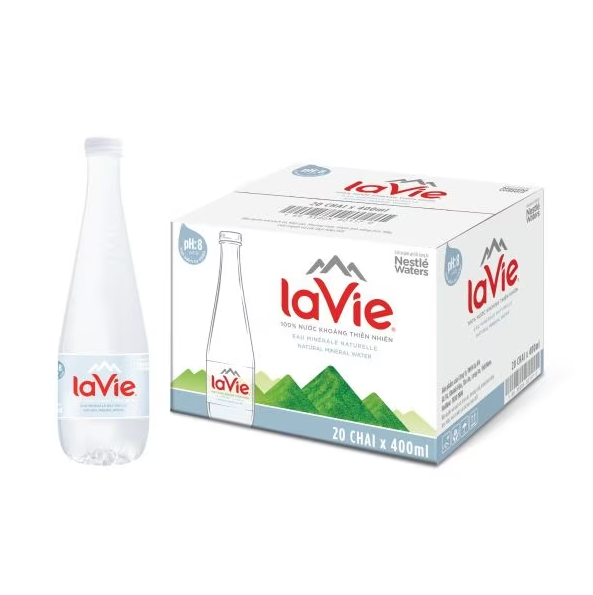 Nước khoáng Lavie Premium 400ml (thùng/20 chai)